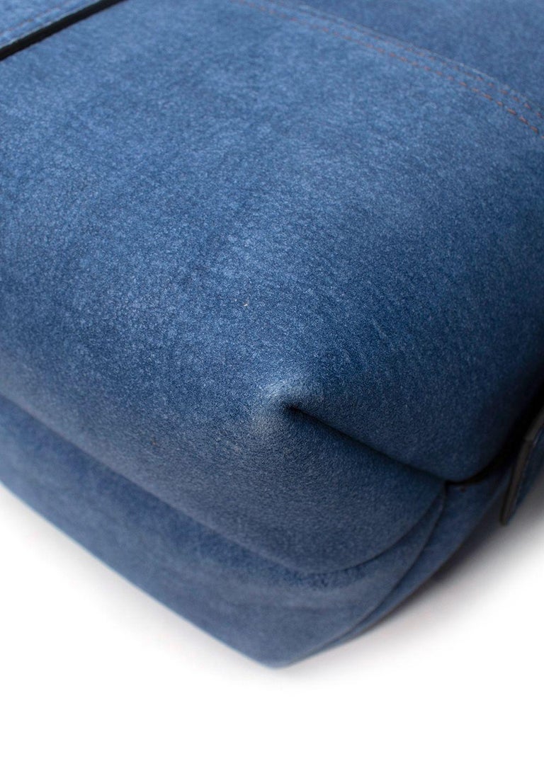 Acne Denim Blue Mini Patchwork Musubi Bag For Sale 4