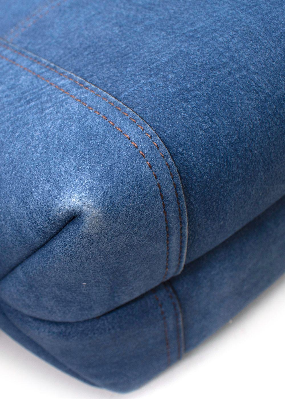Acne Denim Blue Mini Patchwork Musubi Bag For Sale 2