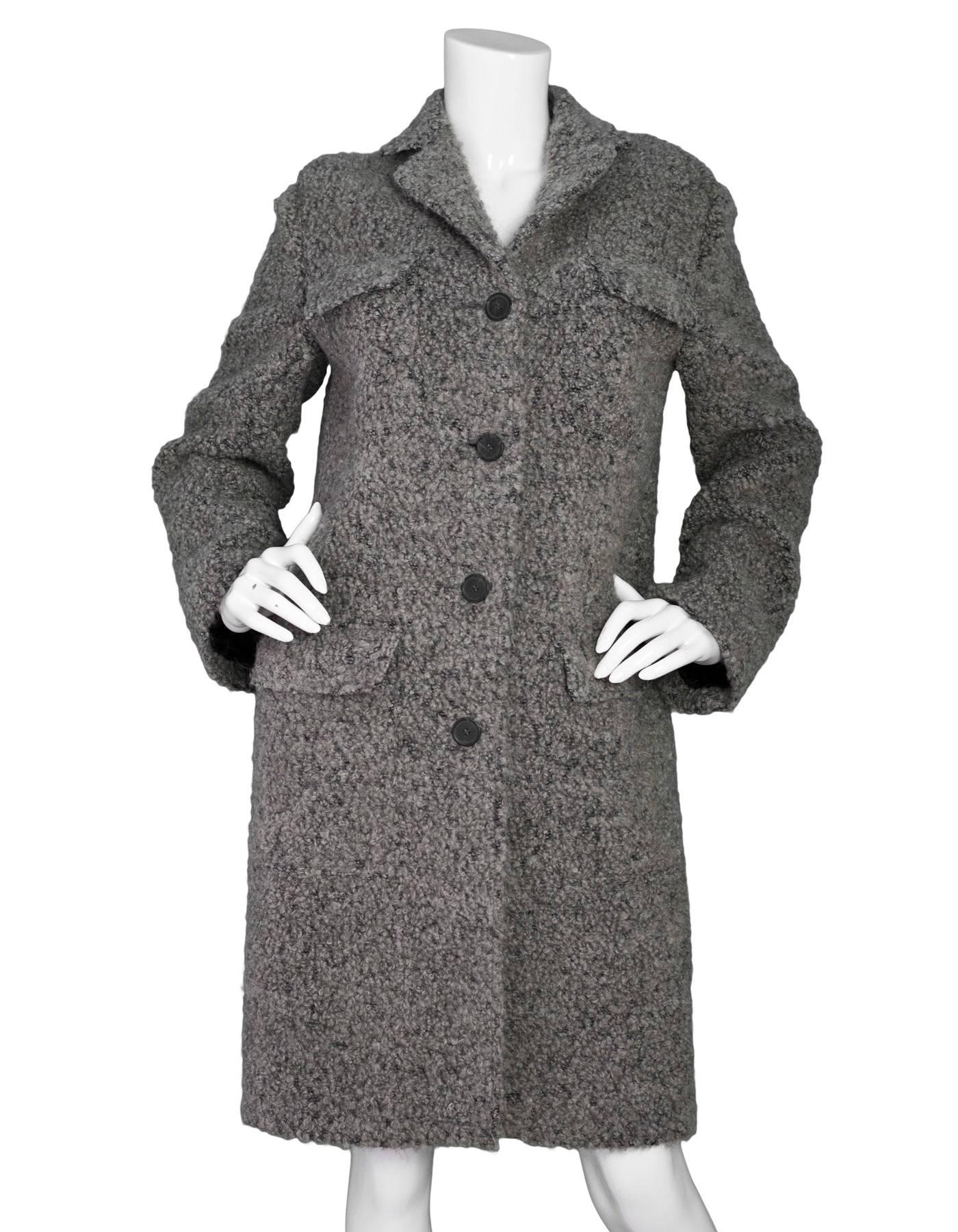 grey boucle coat