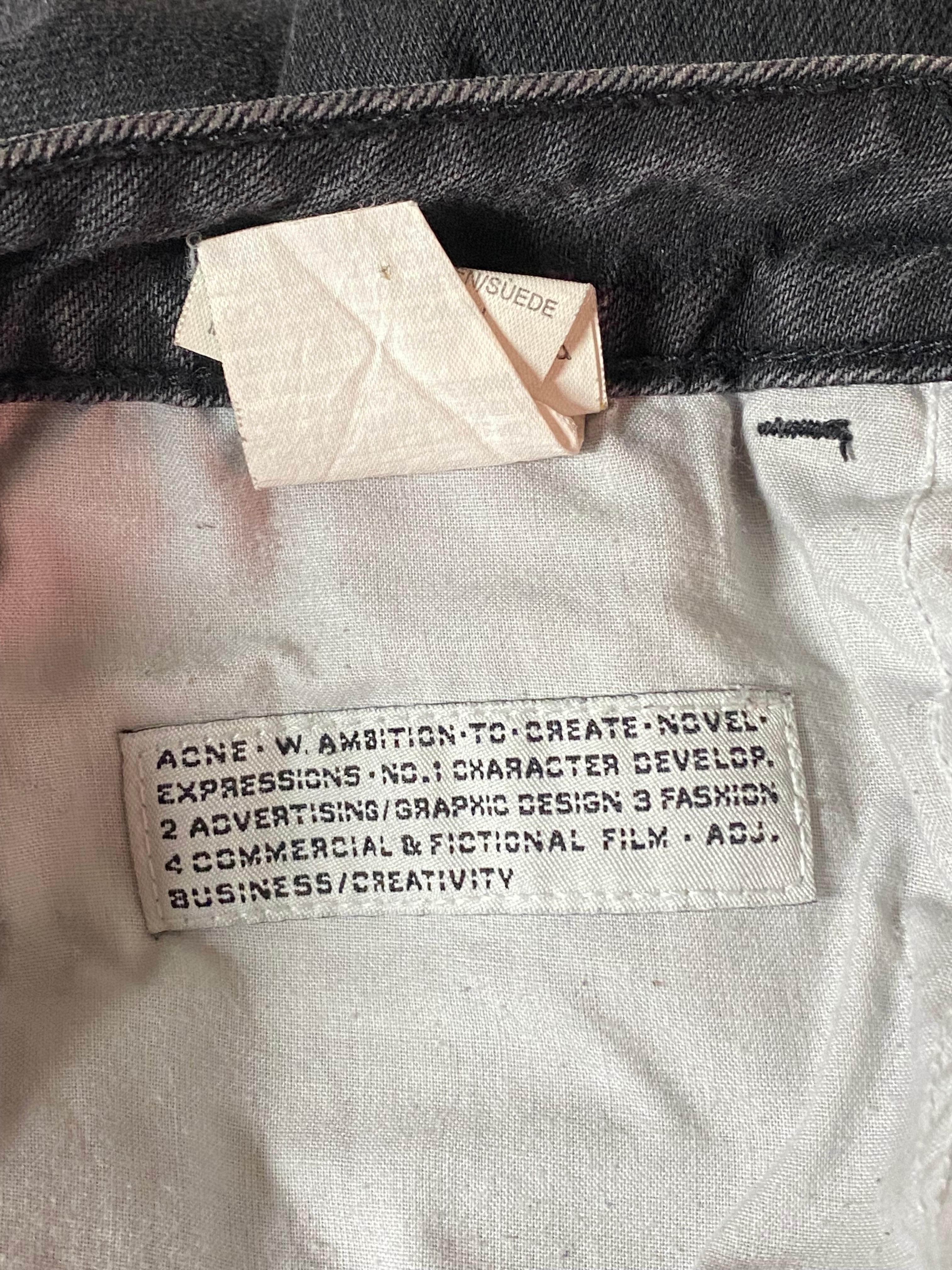 Acne Jeans Grey Skinny Denim Pants, Size 29/ 34 In Excellent Condition For Sale In Beverly Hills, CA