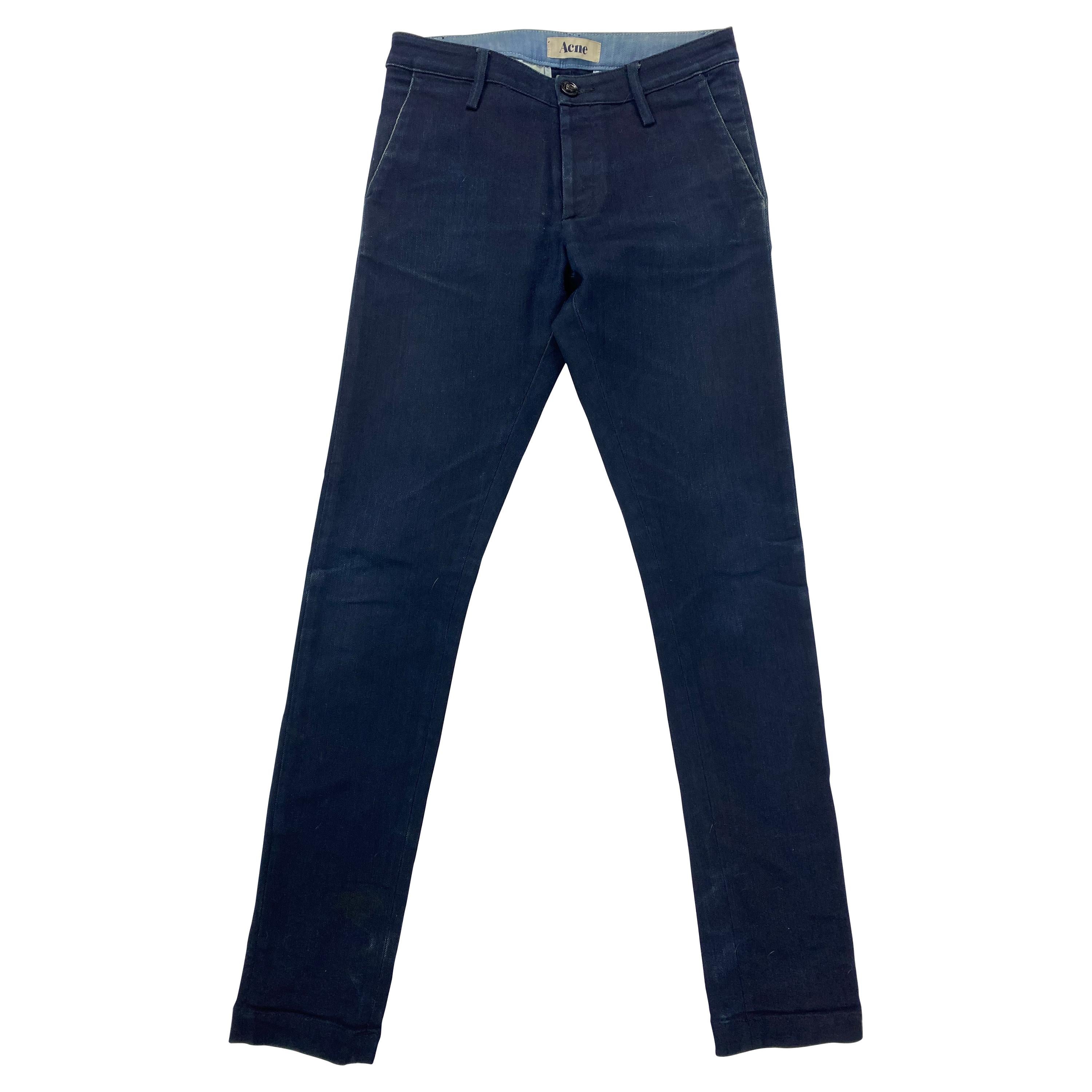 Acne Joy Sharp Blue Denim Jeans Pants, Size 25/32 For Sale