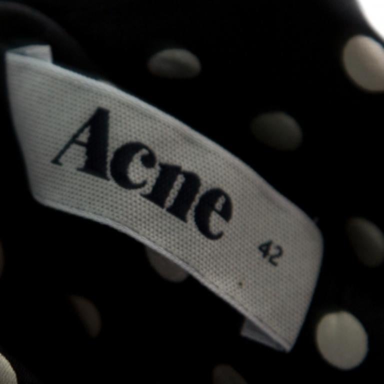 Acne - Débardeur asymétrique en soie Monochrome Dot Dot et Striped Panel Detail L Bon état - En vente à Dubai, Al Qouz 2