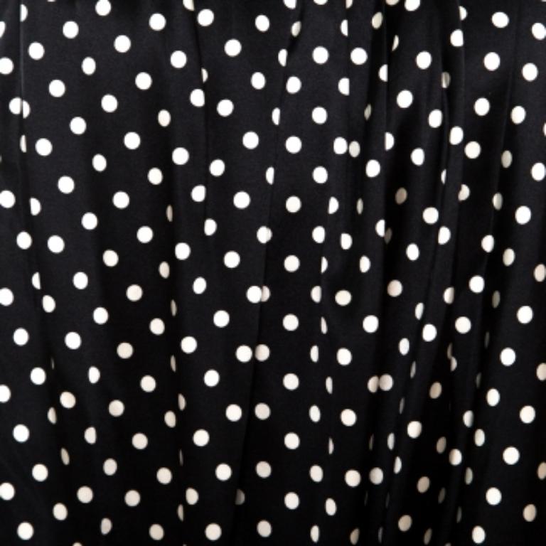Acne - Débardeur asymétrique en soie Monochrome Dot Dot et Striped Panel Detail L Pour femmes en vente