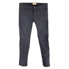 ACNE Size 31 Dark Blue Cotton Slim Zip Fly Jeans