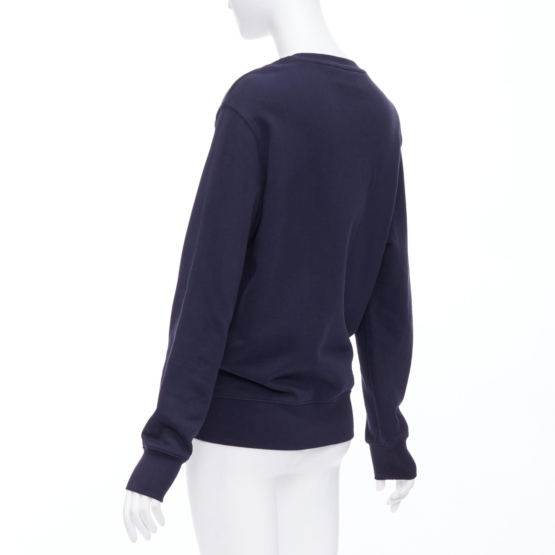 ACNE STUDIOS 10 CORSO COMO banana embroidery logo navy sweater S 1