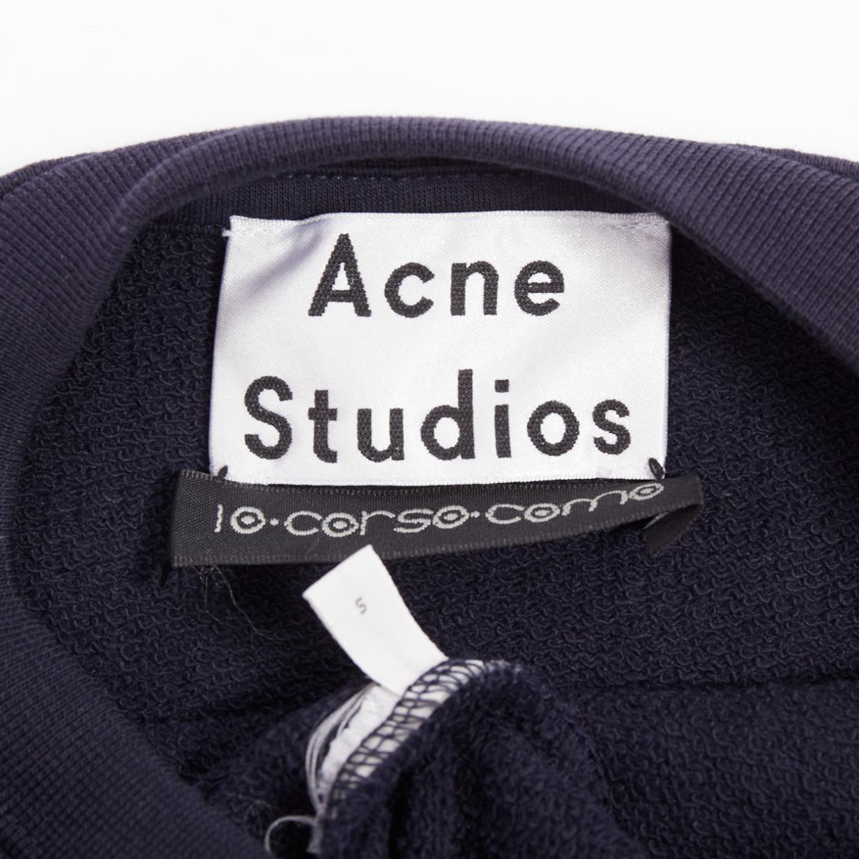 ACNE STUDIOS 10 CORSO COMO banana embroidery logo navy sweater S 3