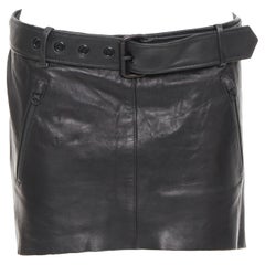 ACNE STUDIOS 2011 Mimi schwarzes asymmetrisches Biker-Rockmodell aus Lammleder FR36 S