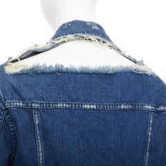 ACNE STUDIOS 2012 Fever Torn blue distressed denim cut out jacket FR34 XS