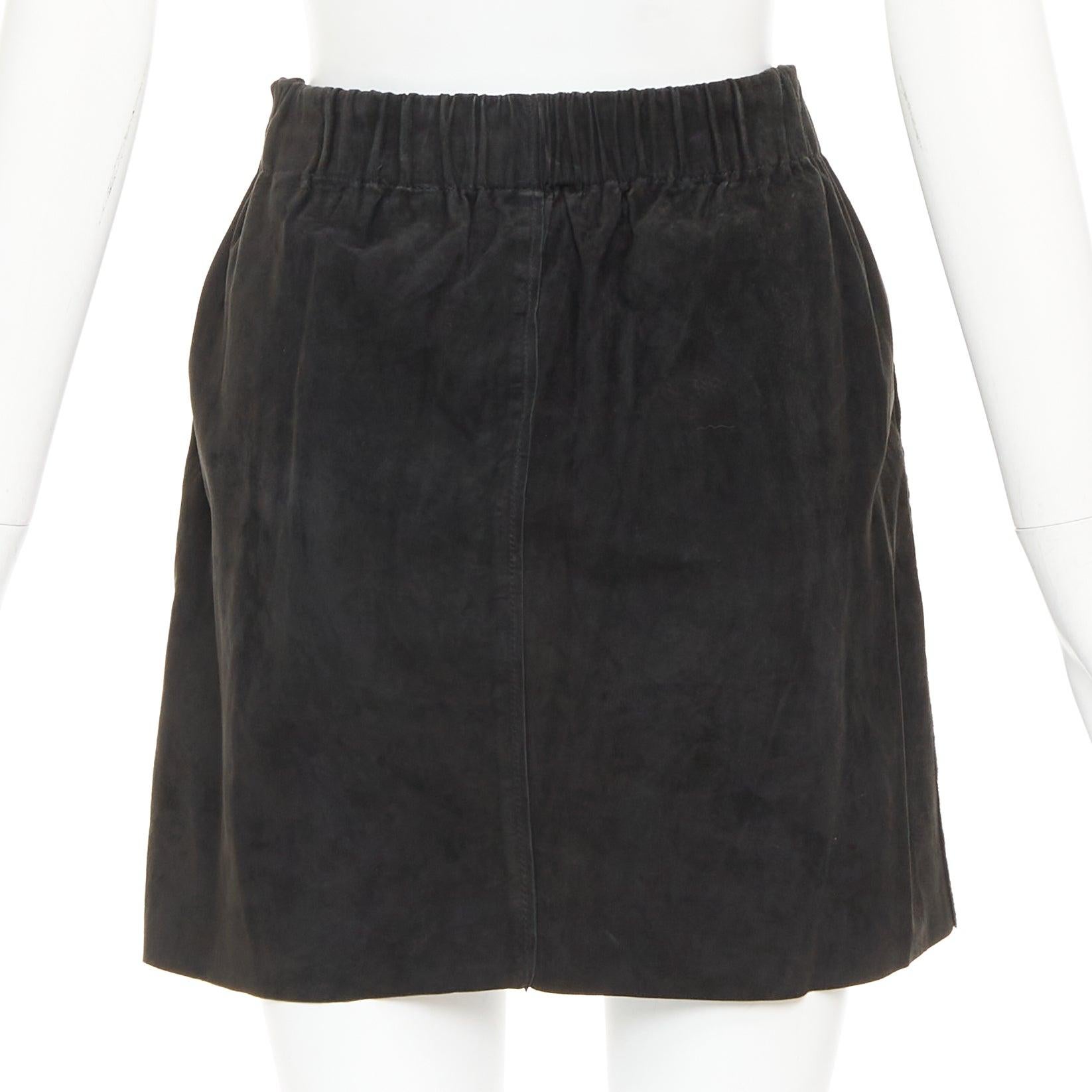 De las mujeres ACNE STUDIOS 2014 Mina falda con cremallera frontal de piel de cordero negra FR34 XS en venta