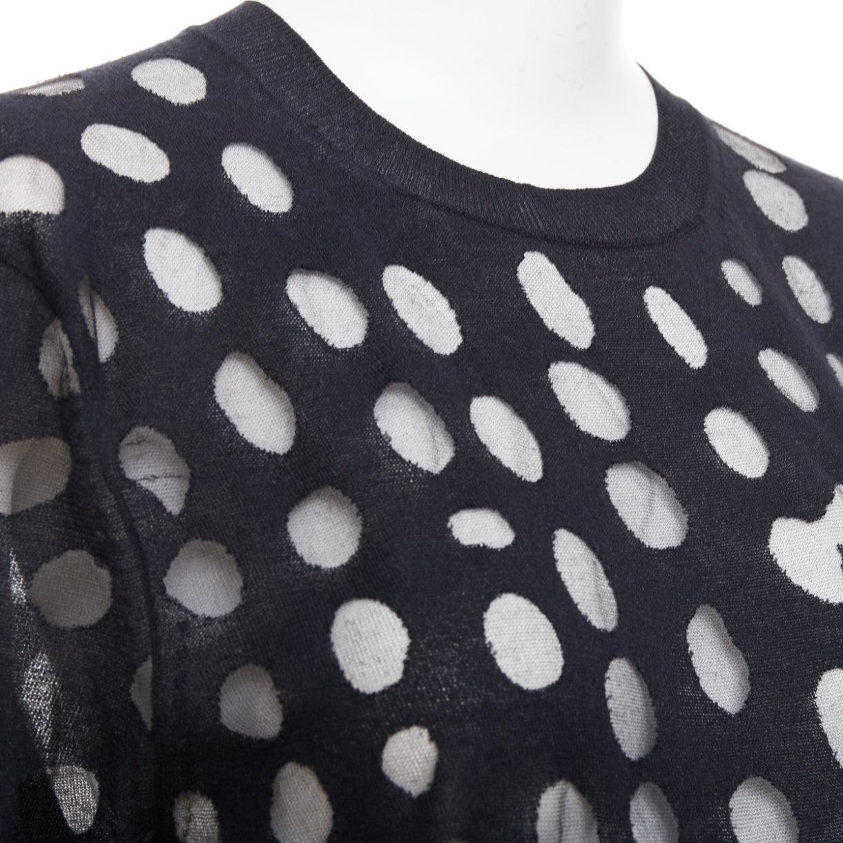 ACNE STUDIOS 2014 Dot Dot nero in misto cotone a pois irregolari pullover trasparente S
Riferimento: ECLO/A00199
Marchio: Studio A
Model No: Ninah Dot Dot
Collection'S: SS 2014
Materiale: Cotone, misto
Colore: nero
Modello: Tinta unita
Chiusura:
