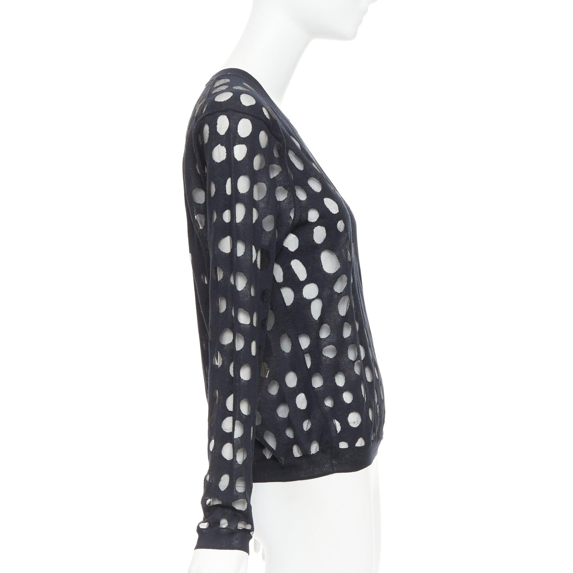 ACNE STUDIOS 2014 Dot Dot Dot nero in misto cotone a pois trasparenti maglione pullover S In condizioni ottime in vendita a Hong Kong, NT