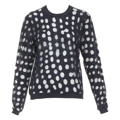 ACNE STUDIOS 2014 Ninah Dots black cotton blend dots sheer sweater pullover S