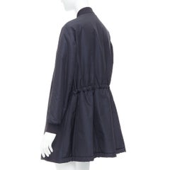 ACNE STUDIOS 2015 Folie Tech black bomber silver zip mini dress FR34 XS