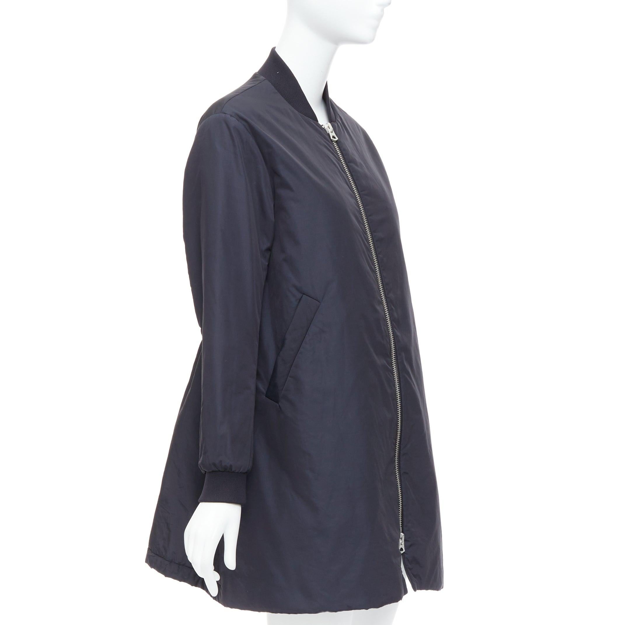 ACNE STUDIOS 2015 Folie Tech black bomber silver zip mini dress FR34 XS In Good Condition For Sale In Hong Kong, NT