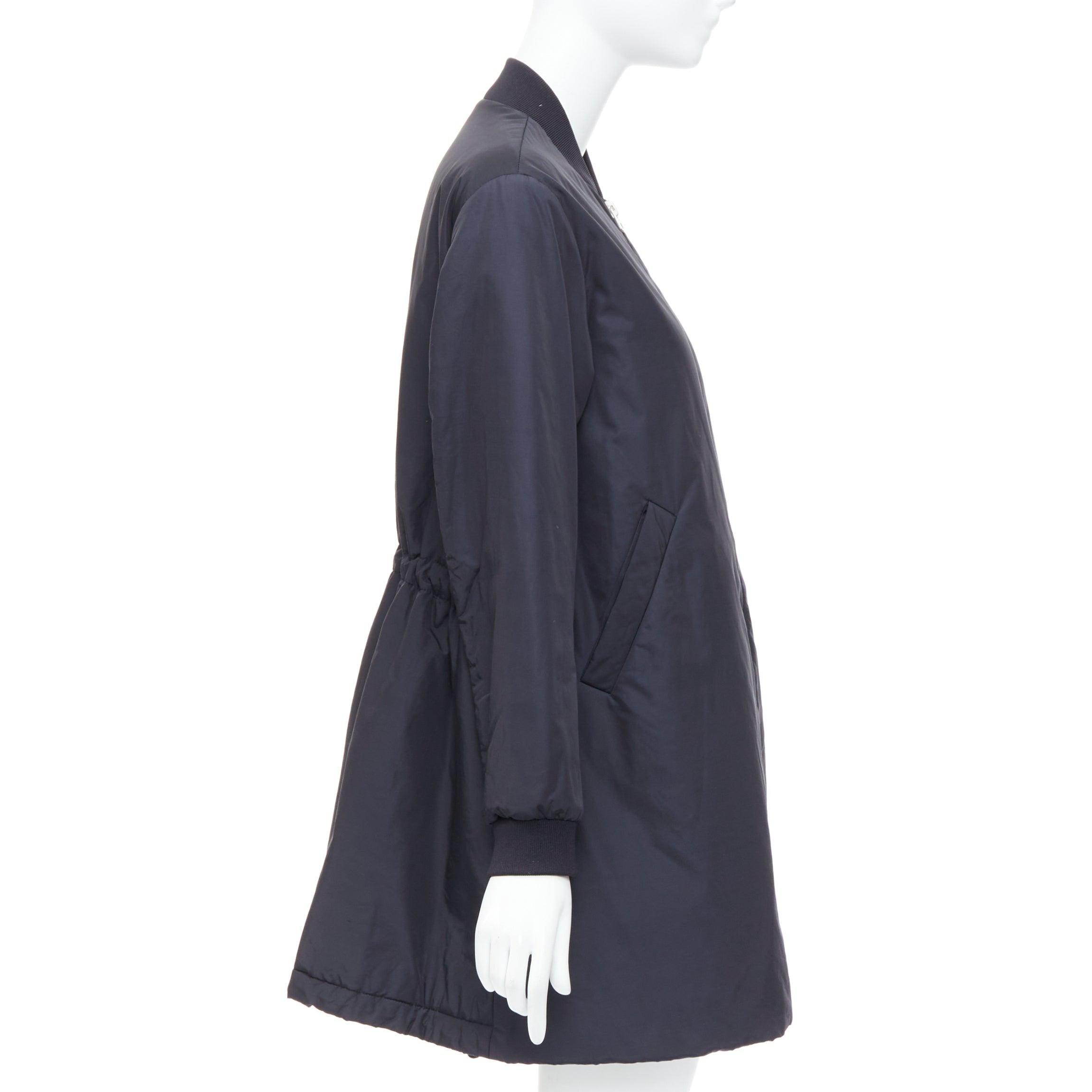 Women's ACNE STUDIOS 2015 Folie Tech black bomber silver zip mini dress FR34 XS For Sale