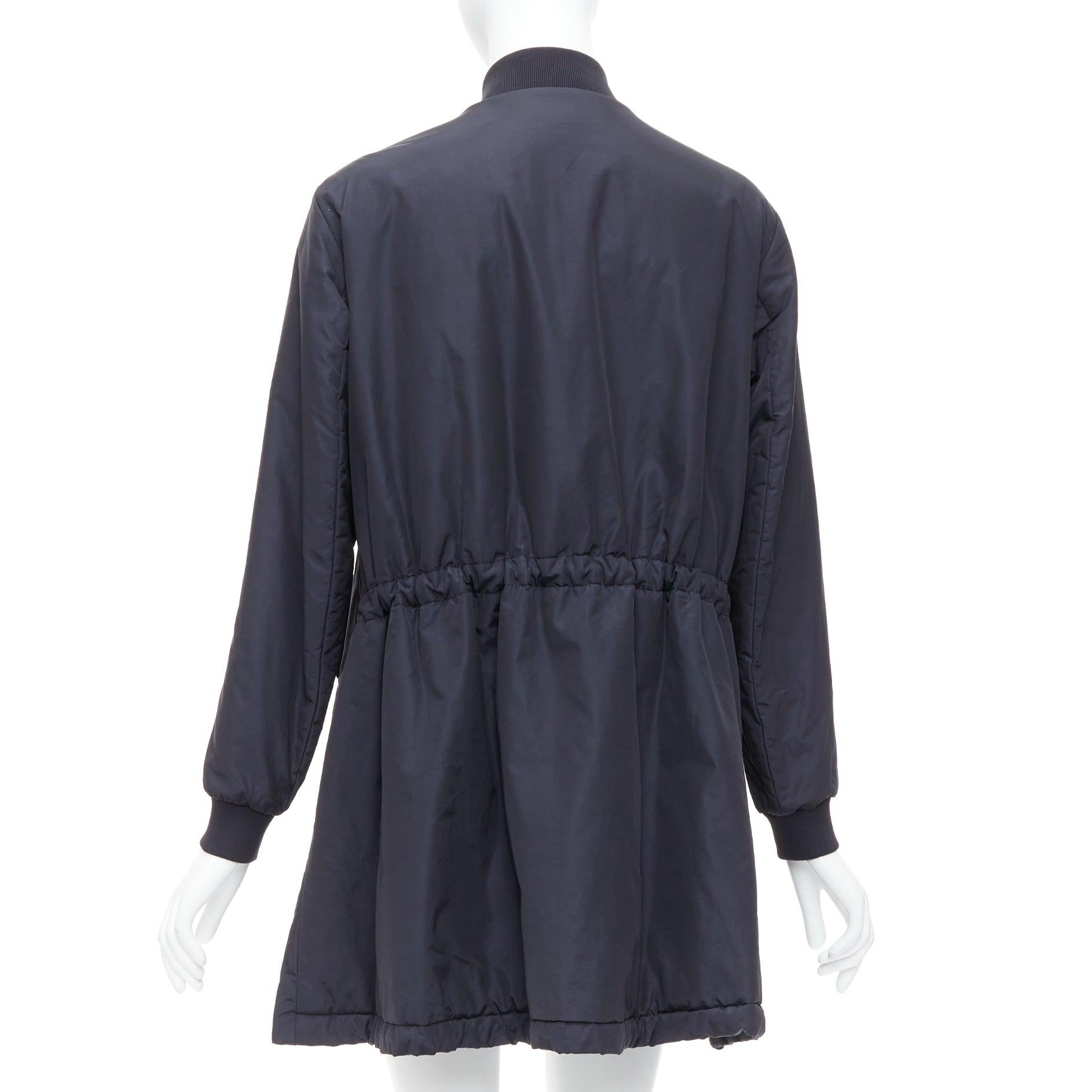 ACNE STUDIOS 2015 Folie Tech black bomber silver zip mini dress FR34 XS For Sale 1