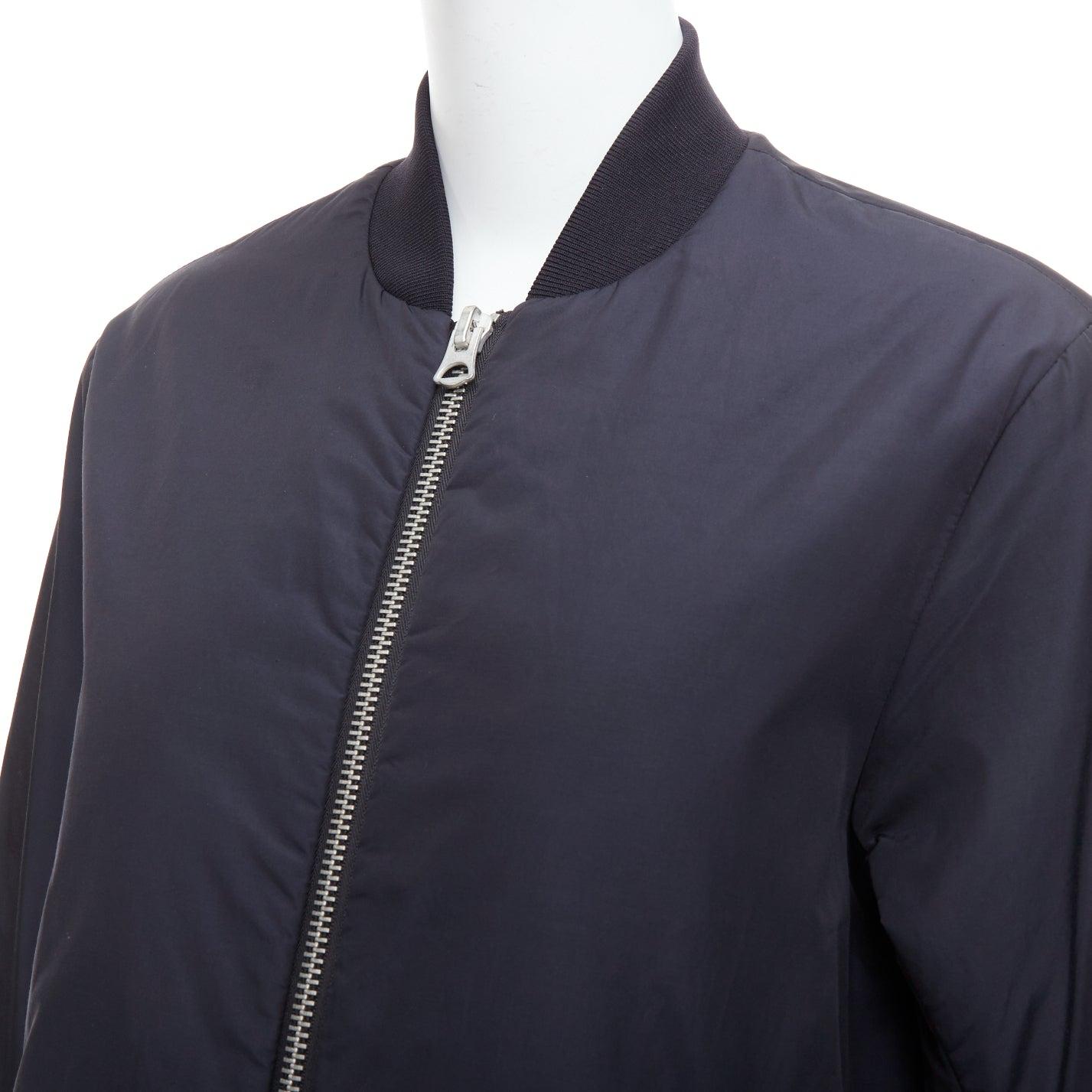 ACNE STUDIOS 2015 Folie Tech black bomber silver zip mini dress FR34 XS For Sale 2
