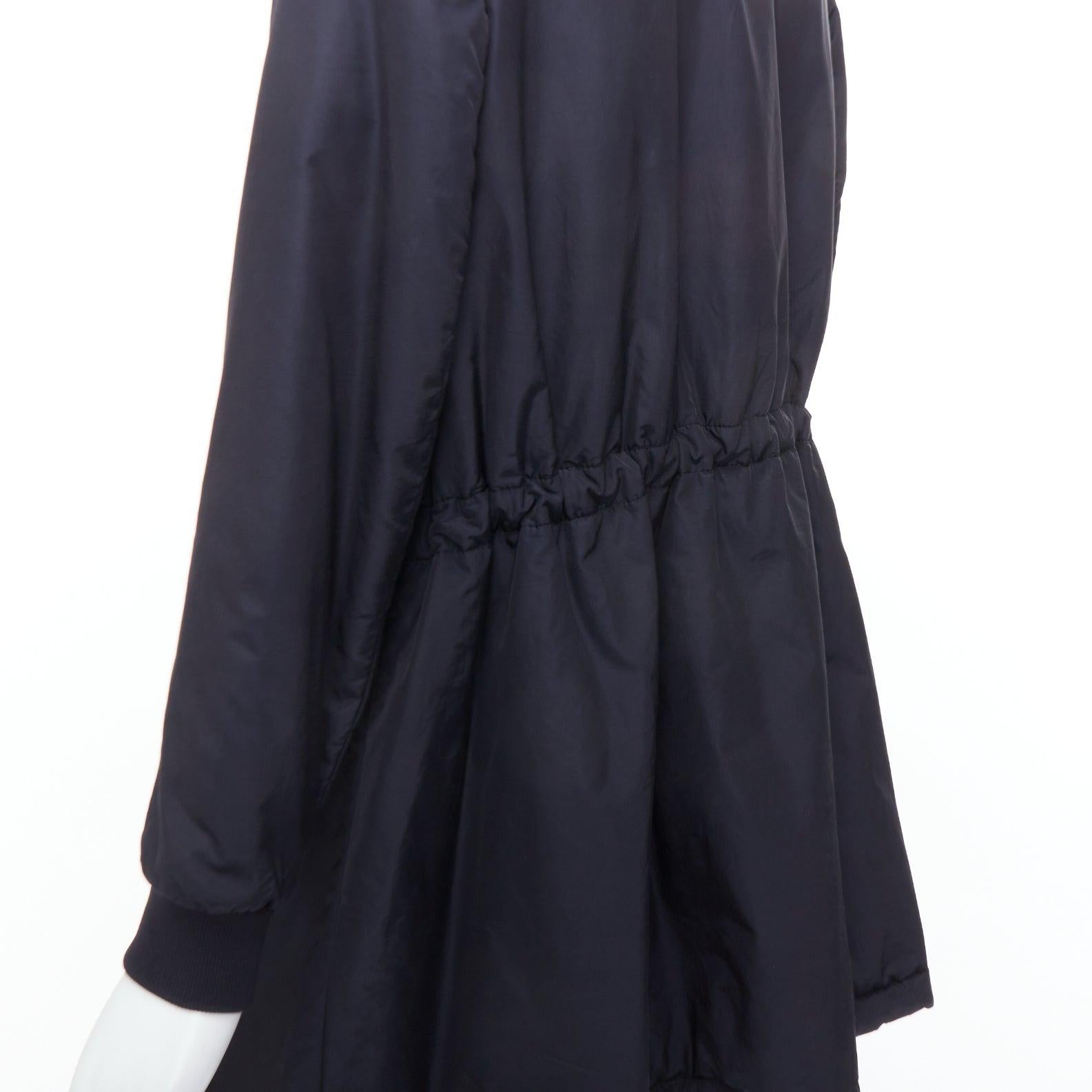 ACNE STUDIOS 2015 Folie Tech black bomber silver zip mini dress FR34 XS For Sale 3