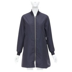 ACNE STUDIOS 2015 Folie Tech black bomber silver zip mini dress FR34 XS