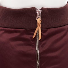 ACNE STUDIOS 2015 Pag Bomber plum purple nylon padded A-line skirt FR34 XS