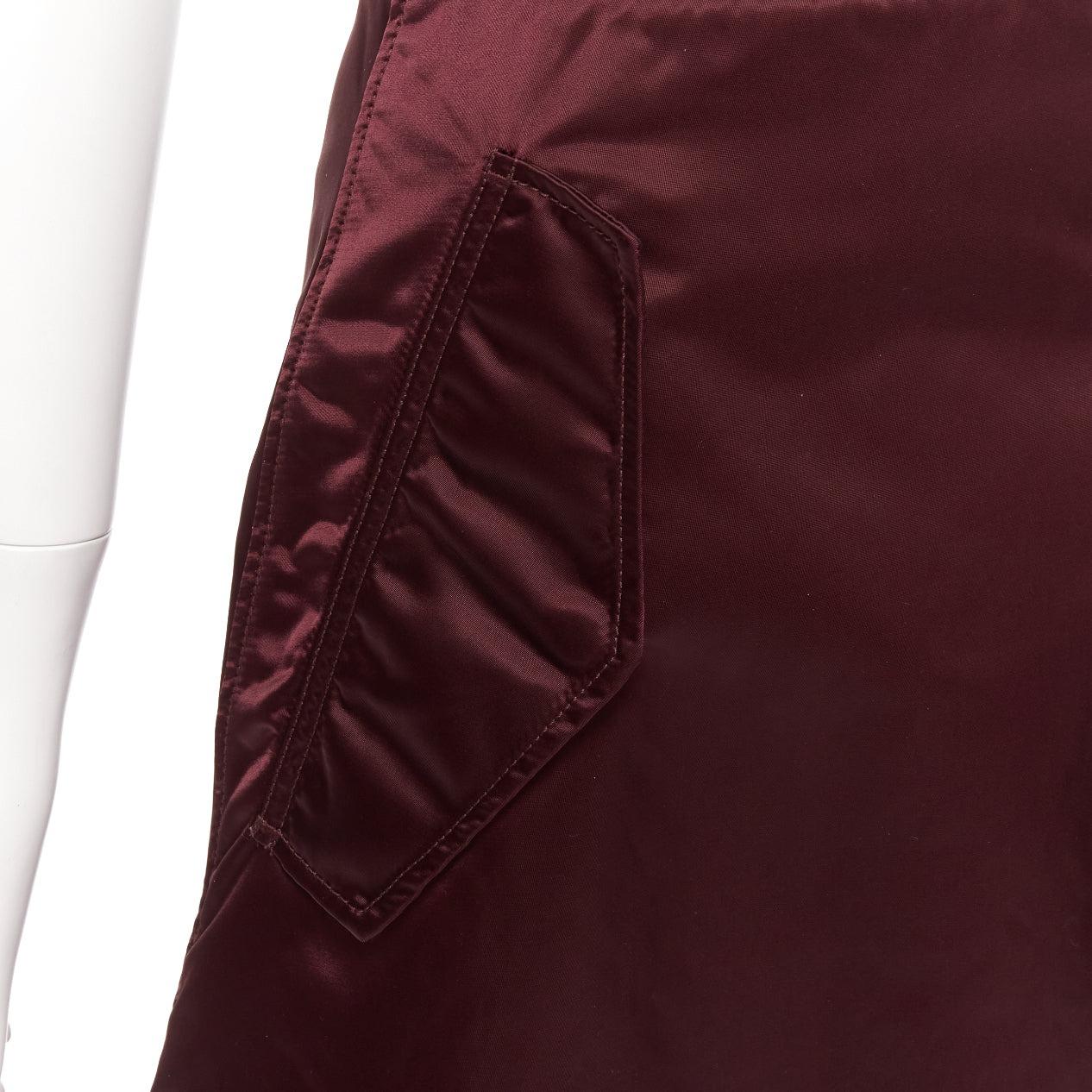 ACNE STUDIOS 2015 Pag Bomber plum purple nylon padded A-line skirt FR34 XS For Sale 2