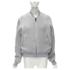 ACNE STUDIOS 2016 Azura Blanket grey heavy wool felt bomber jacket FR36 S