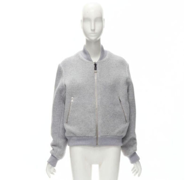 ACNE STUDIOS 2016 Azura Blanket grey wool blend heavyweight bomber jacket FR36 S 4