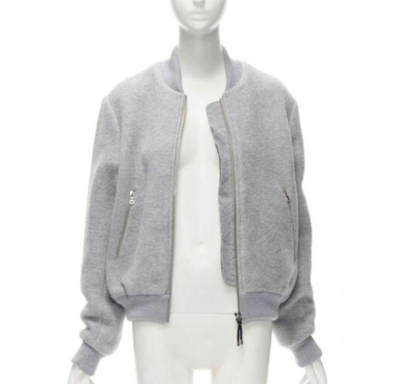 grey wool bomber jacket women's