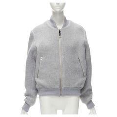 ACNE STUDIOS 2016 Azura Blanket grey wool blend heavyweight bomber jacket FR36 S