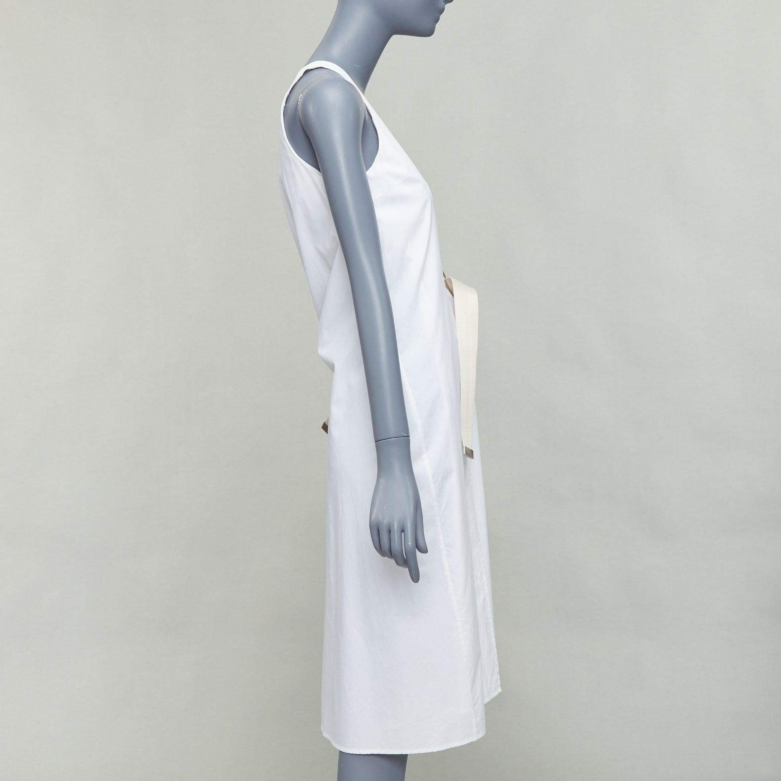 ACNE STUDIOS 2016 Chen Poplin argenté boucle beige ceinture utilitaire FR32 XXS État moyen - En vente à Hong Kong, NT