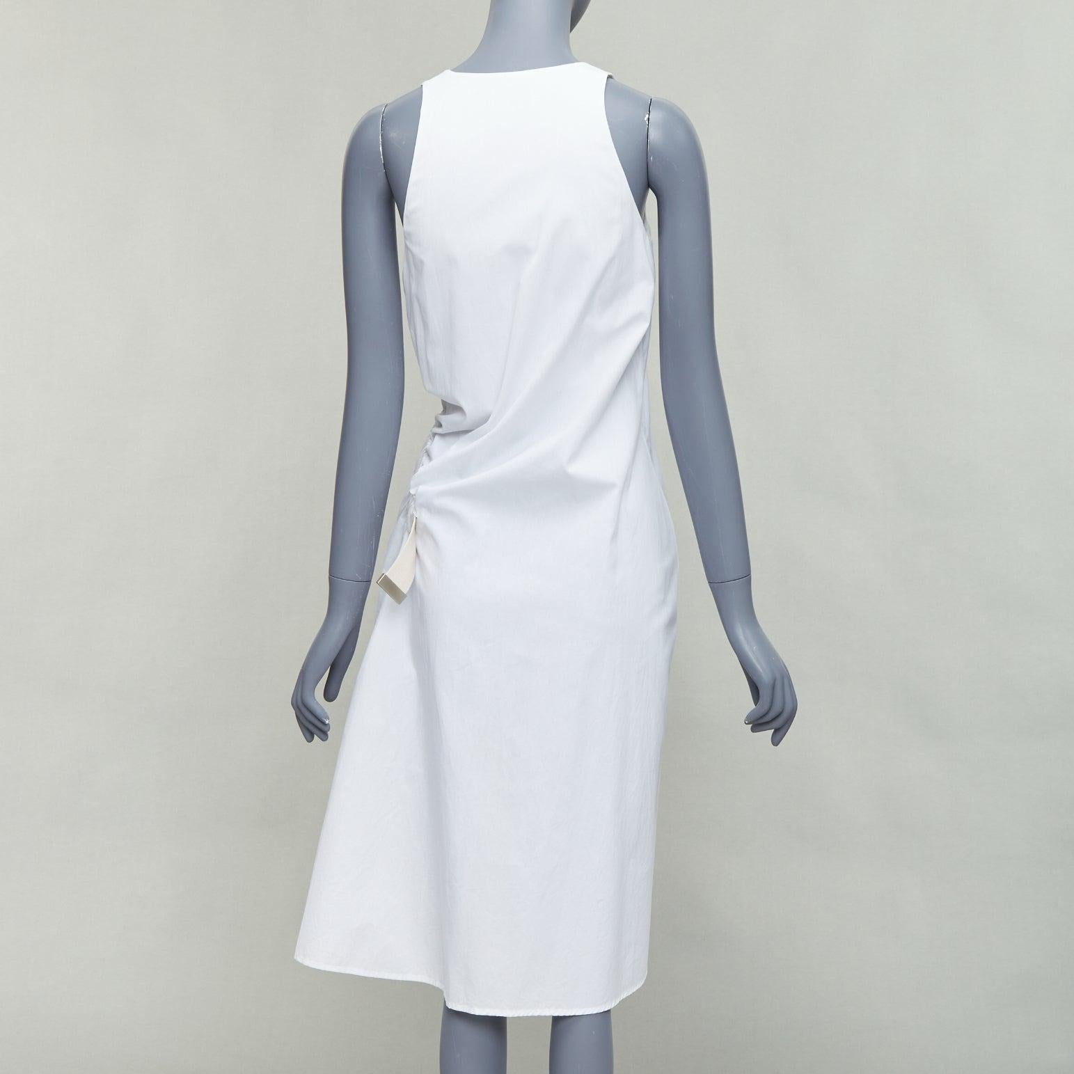 ACNE STUDIOS 2016 Chen Poplin argenté boucle beige ceinture utilitaire FR32 XXS Pour femmes en vente