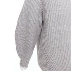 ACNE STUDIOS 2016 Isa grey wool chunky turtleneck ribbed sweater XS