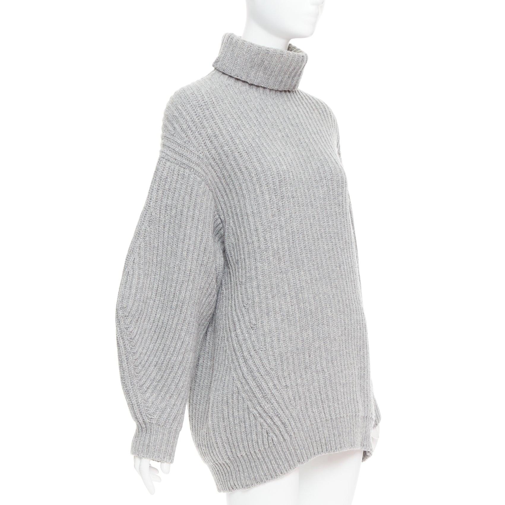 Gris ACNE STUDIOS 2016 Isa gris laine chunky pull à col roulé côtelé XS. en vente