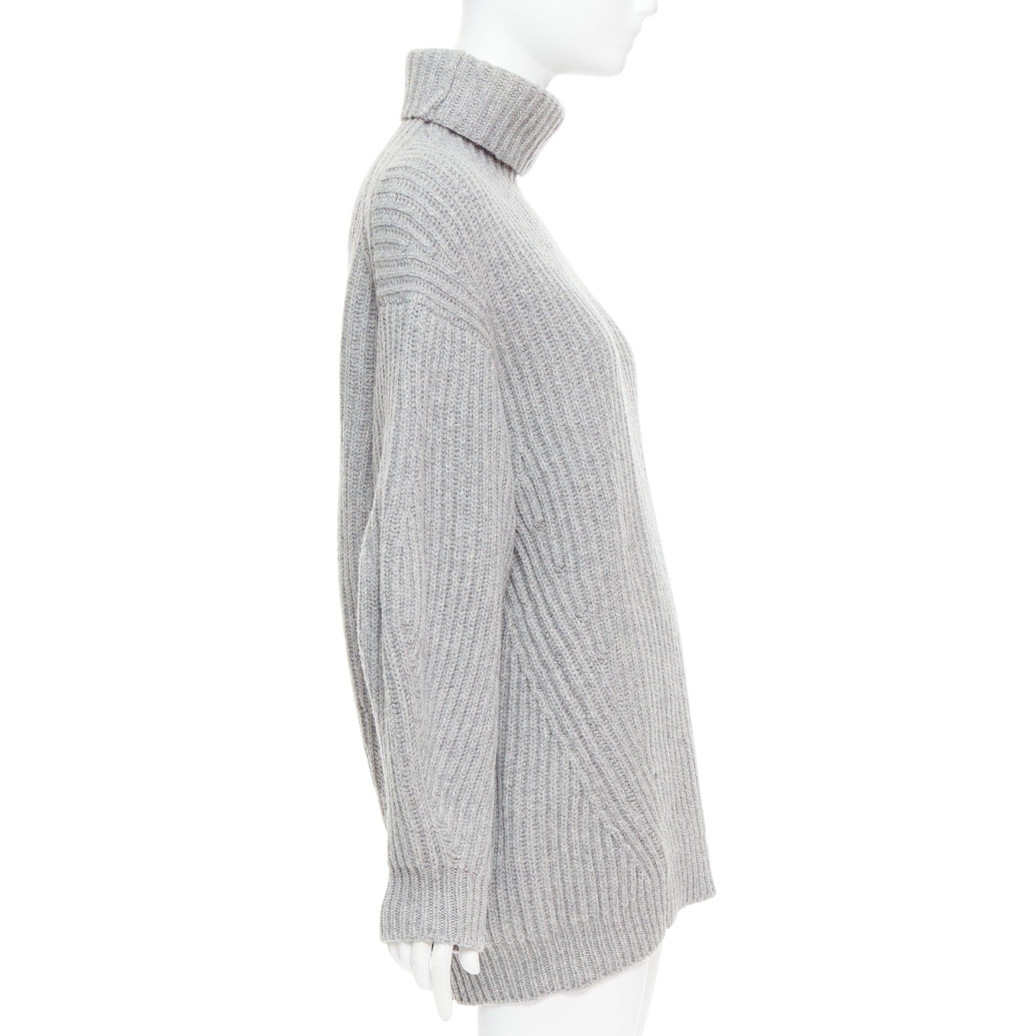 ACNE STUDIOS 2016 Isa gris laine chunky pull à col roulé côtelé XS. Excellent état - En vente à Hong Kong, NT