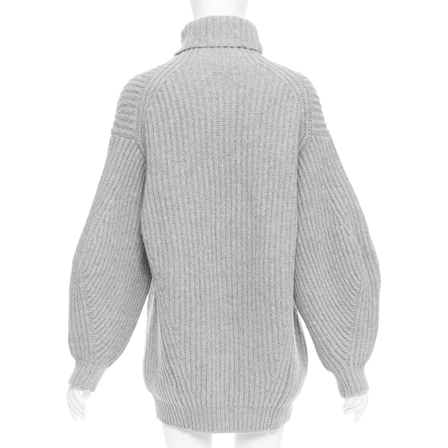 ACNE STUDIOS 2016 Isa gris laine chunky pull à col roulé côtelé XS. Pour femmes en vente