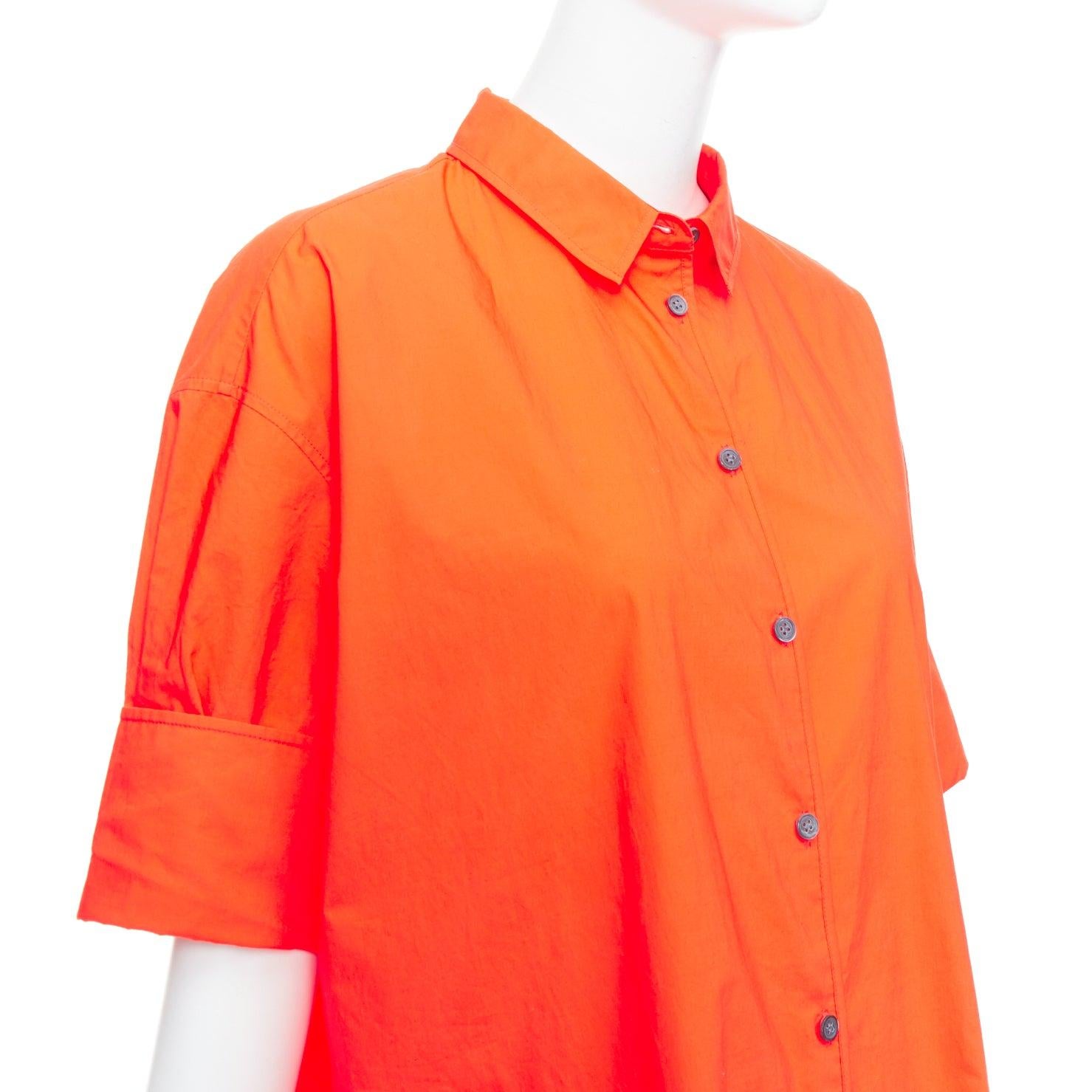 ACNE STUDIOS 2016 Lash Tech Pop neon orange cotton shirt dress FR34 XS
Reference: NKLL/A00448
Brand: Acne Studios
Model: 2016 Lash Tech Pop
Collection: SS 2016
Material: Cotton
Color: Orange
Pattern: Solid
Closure: Button
Extra Details: Flap pockets