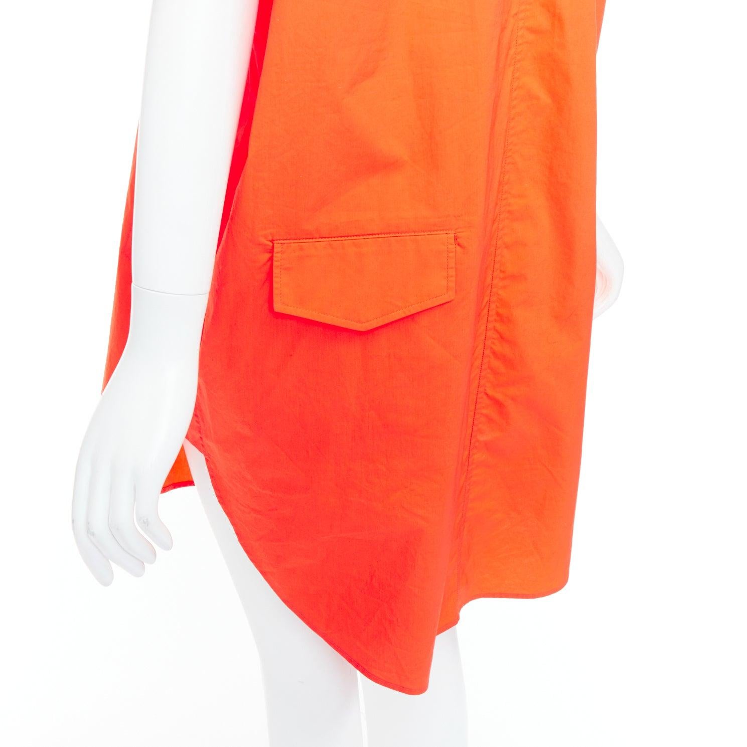 ACNE STUDIOS 2016 Lash Tech Pop neon orange cotton shirt dress FR34 XS For Sale 2