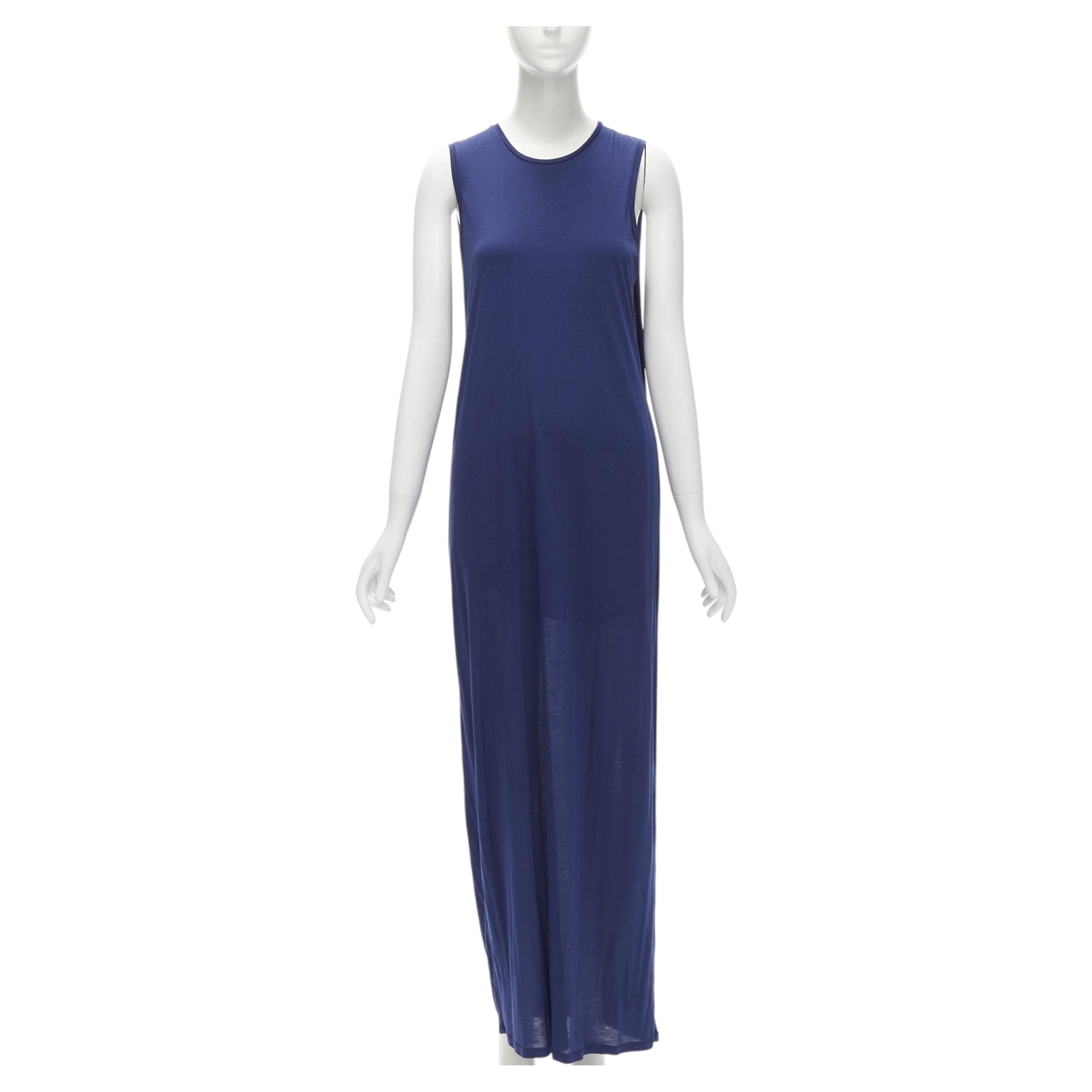 ACNE STUDIOS 2016 Ormanda Tencel navy cape illusion layered tank dress S en venta