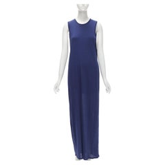 ACNE STUDIOS 2016 Ormanda Tencel azul marino capa ilusión vestido de tirantes a capas S