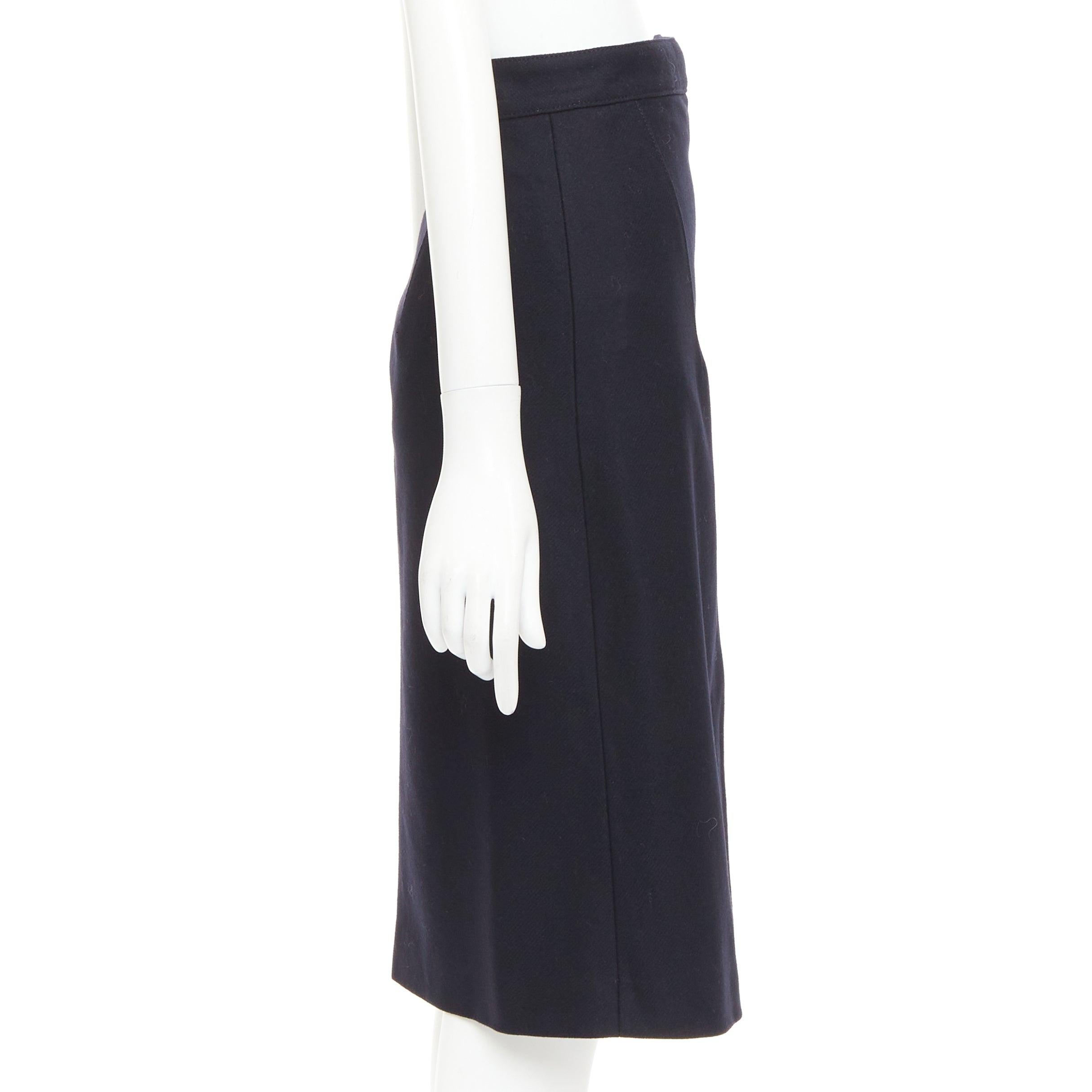 ACNE STUDIOS 2016 Panna Wool black silver asymmetric zip knee skirt FR32 XXS Excellent état - En vente à Hong Kong, NT