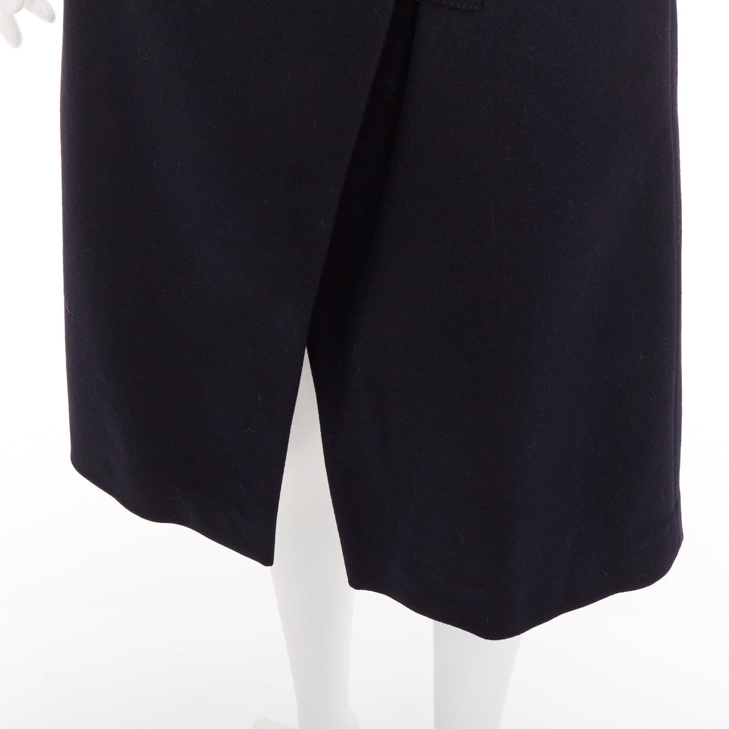 ACNE STUDIOS 2016 Panna Wool black silver asymmetric zip knee skirt FR32 XXS en vente 2