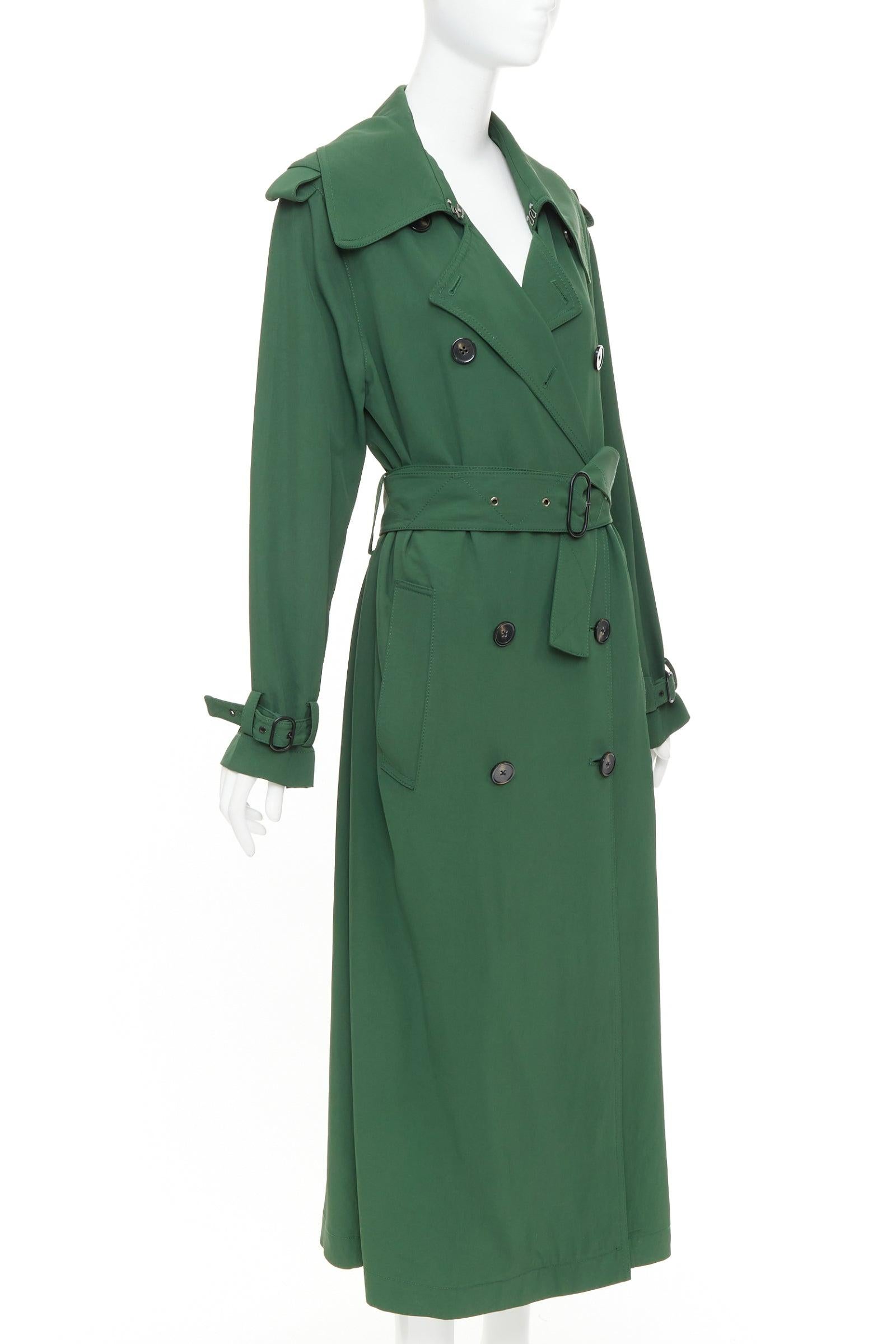 ACNE STUDIOS 2018 Lucie TW green twill belted maxi trench coat FR38 M In condizioni buone in vendita a Hong Kong, NT