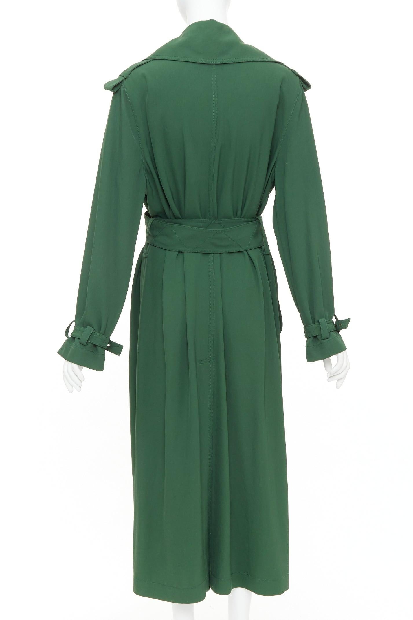 ACNE STUDIOS 2018 Lucie TW green twill belted maxi trench coat FR38 M in vendita 1