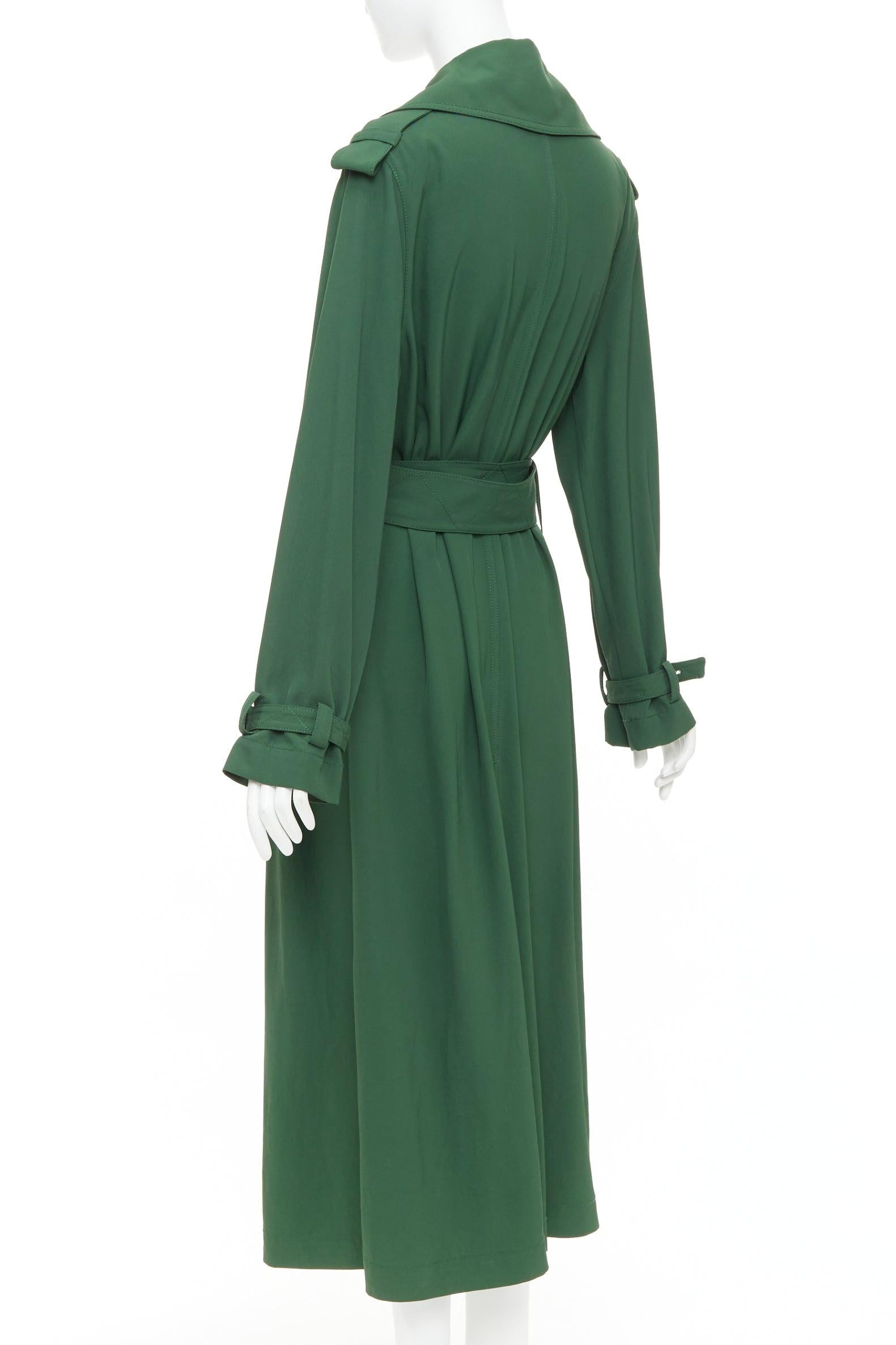 ACNE STUDIOS 2018 Lucie TW green twill belted maxi trench coat FR38 M in vendita 2