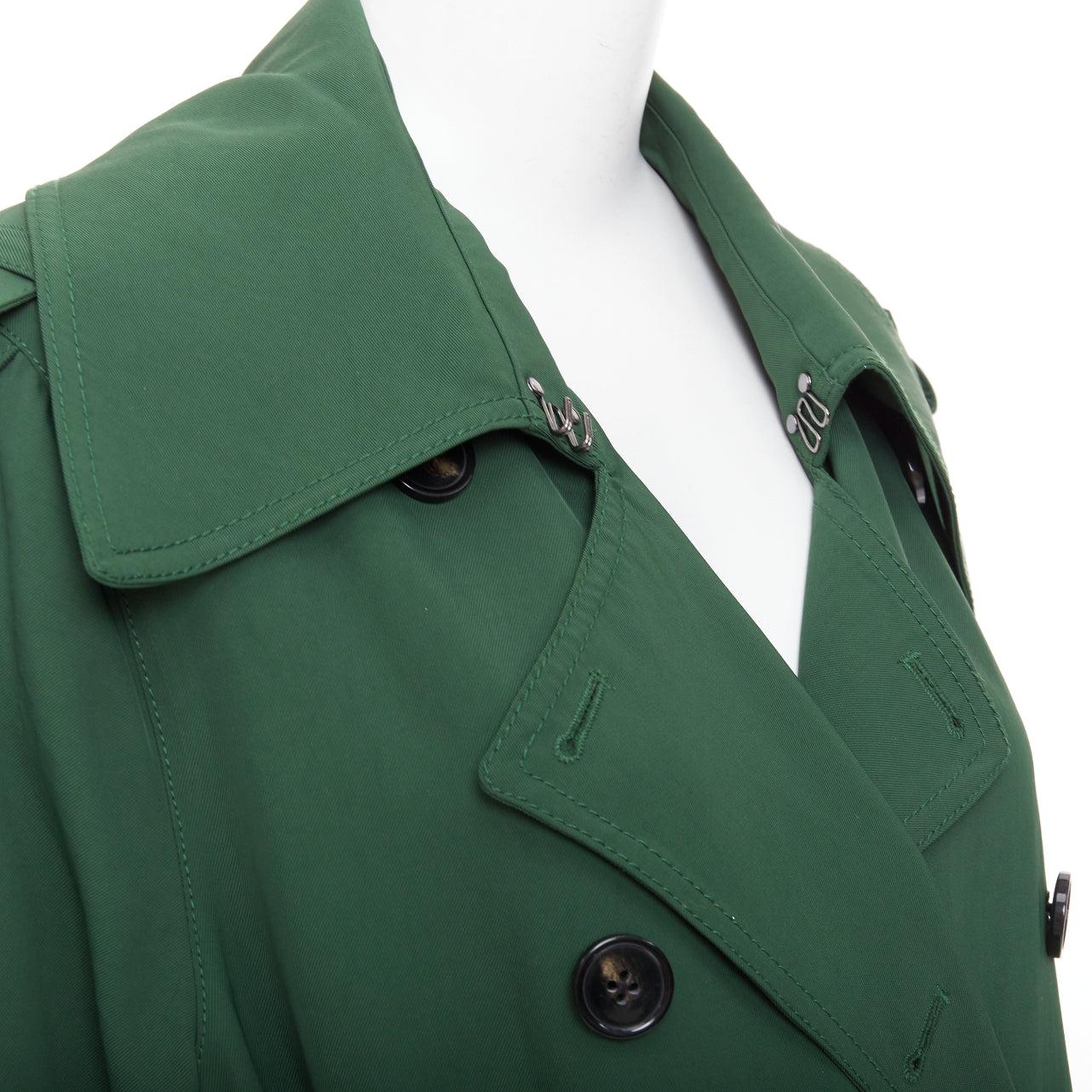 ACNE STUDIOS 2018 Lucie TW green twill belted maxi trench coat FR38 M in vendita 3