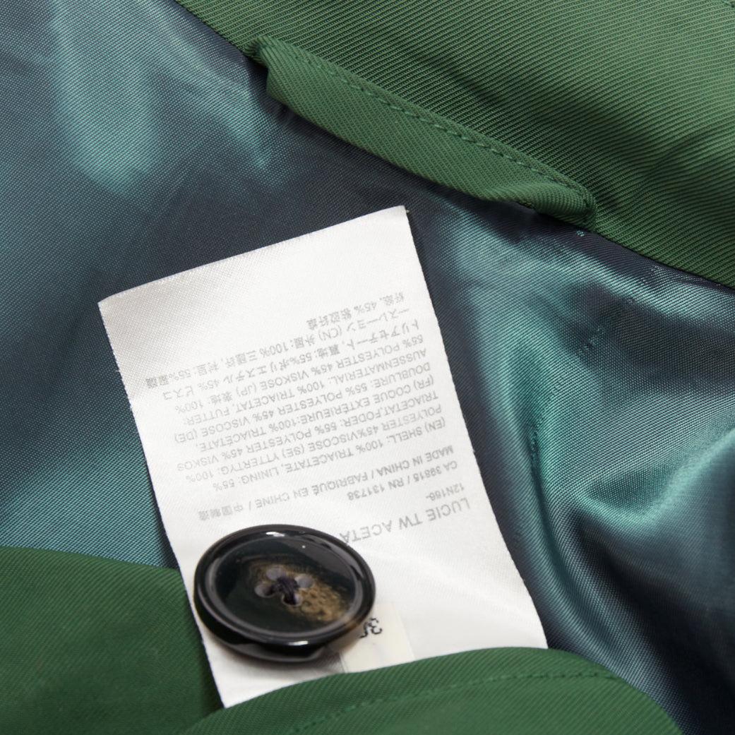 ACNE STUDIOS 2018 Lucie TW green twill belted maxi trench coat FR38 M in vendita 4