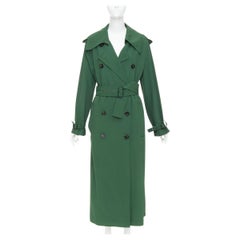 ACNE STUDIOS 2018 Lucie TW green twill belted maxi trench coat FR38 M