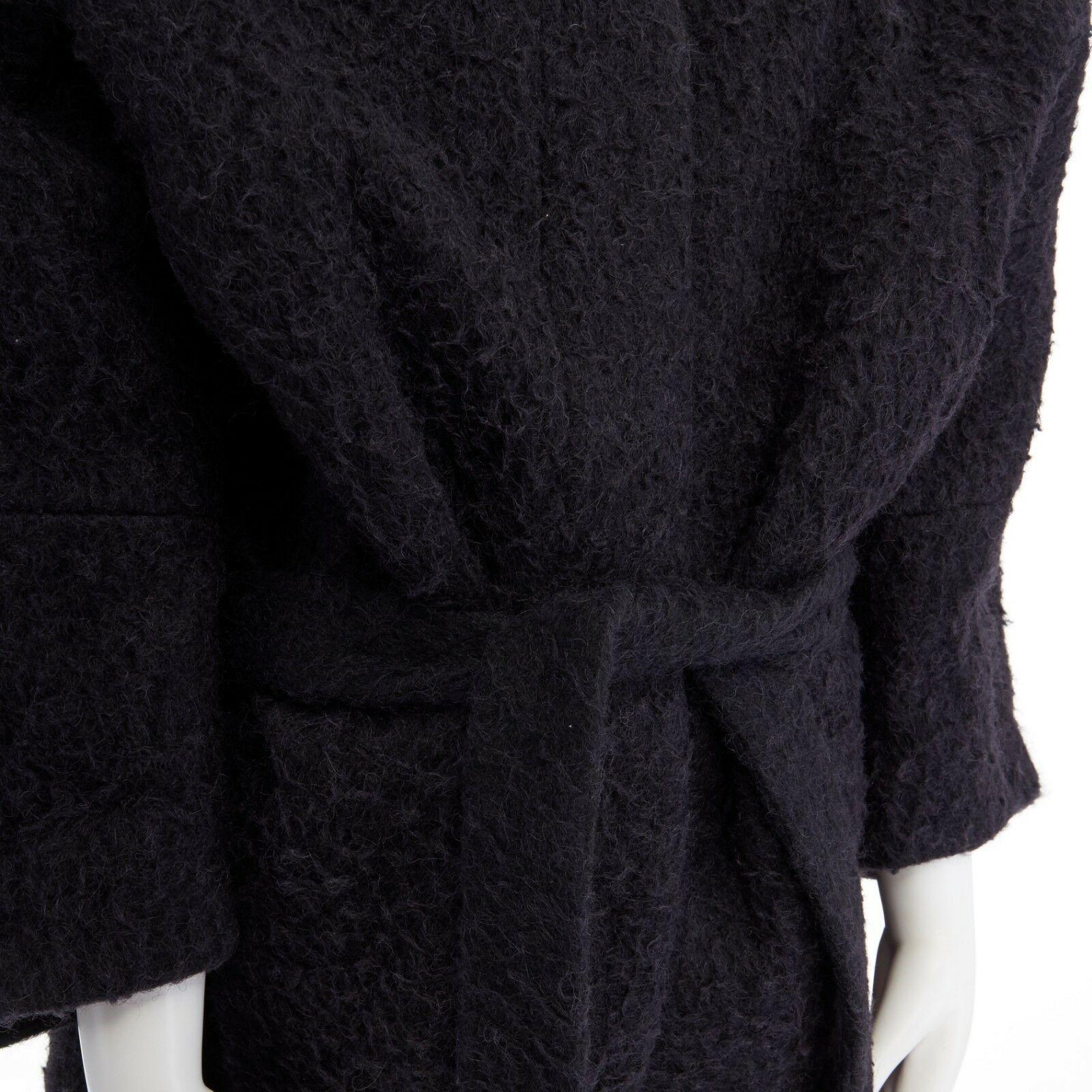 ACNE STUDIOS AW11 Sylvia black wool blend belted voluminous oversized coat FR34S 4
