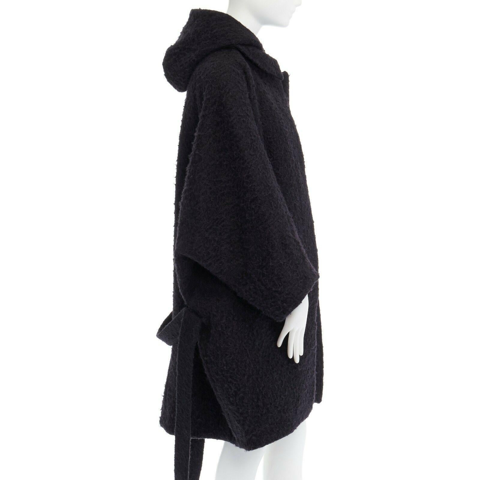 Women's ACNE STUDIOS AW11 Sylvia black wool blend belted voluminous oversized coat FR34S