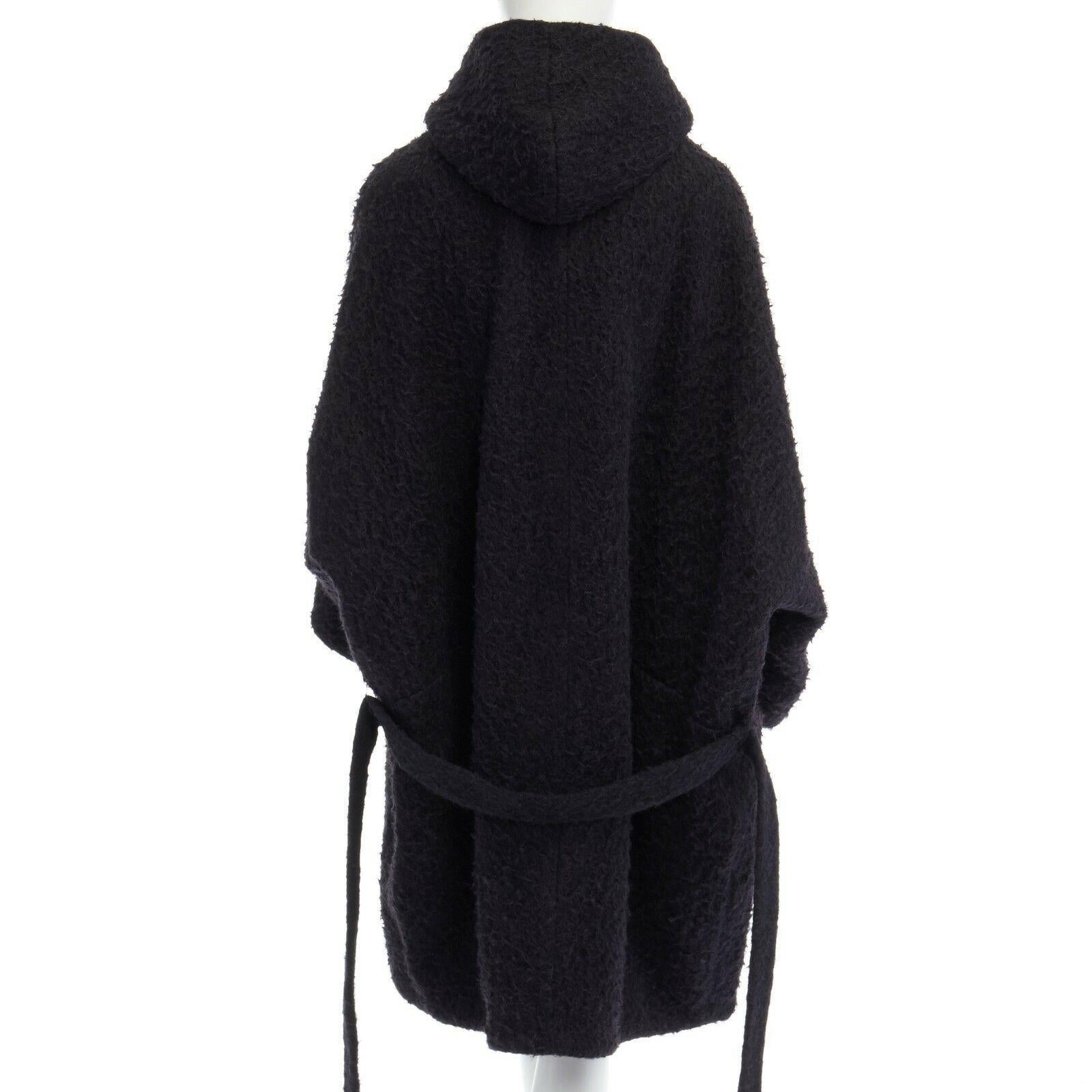 ACNE STUDIOS AW11 Sylvia black wool blend belted voluminous oversized coat FR34S 1
